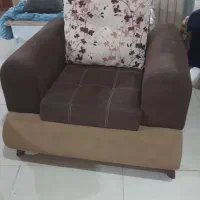 مبل ۷نفره کرم قهوهای|مبلمان خانگی و میز عسلی|آباده, |دیوار