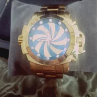 ساعت مردانه طلایی اینویکتا سه موتوره دو صفحه ای|ساعت|ساری, |دیوار