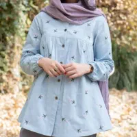 تونیک زنانه لیا مدل گلدوزی شده الیاف طبیعی
