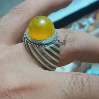 انگشتر نقره عقیق زرد شجر دار