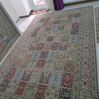 فرش ماشینی خشتی ۶ متری و قالیچه زرو نیم