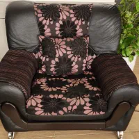 مبل ۷نفره با رویه پارچه و چرم در حدنو