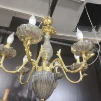لوستر برنجی آبکاری طلا ۶شاخه