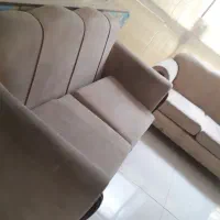 مبل راحتی ۵ نفره رنگ کرم در حد