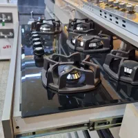 مدل چدن ۸پر رومیزی ۵شعله توکار اجاق گاز شیشه ای