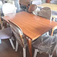 ۶نفره نهارخوری پشت چوب کف پارچه