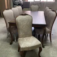 میز غذا خوری ۸ نفره با ۸ صندلی