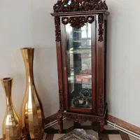 مینی بوفه رنگ شکلاتی تمام منبت کاری