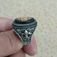 انگشتر ترک سلجوقی نقره 925 با سنگ عقیق سیاه مردونه|جواهرات|لار, |دیوار