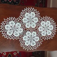 رومیزی قلاب بافی نخی