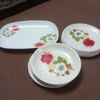 بشقاب ملامین ۷عددبرنجی ۵عددخورشتی بایک عدیس