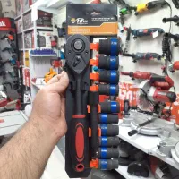 جعبه بکس 12 عددی تعمیرگاهی از10تا24با جغجغه و رابط