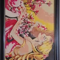 تابلو دختر گل فروش