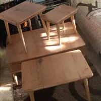 جلو مبلی کشو دار و ۳سایز عسلی فندقی روشن|مبلمان خانگی و میز عسلی|چالوس, |دیوار