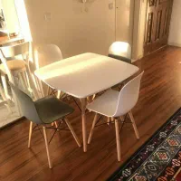 میز و صندلی ناهارخوری ۴نفره چوبی مربع ۸۵در ۸۵|میز و صندلی غذاخوری|یزد, |دیوار