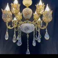 لوسترهرمان برنجی.سرامیکی/۷+۱/شعله برنج Fby light99