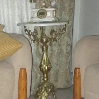 آینه شمعدان و تلفن با میز