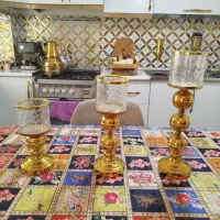شمعدان طلایی استیل زیبا