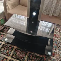 میز تلویزیون شیشه ای ترک