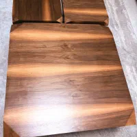 میز وسط جلومبلی چوبی پایه فلزی با دو عدد میز عسلی