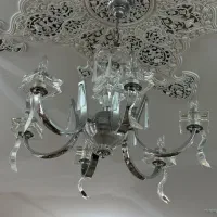 دو عدد لوستر با آویز کریستال