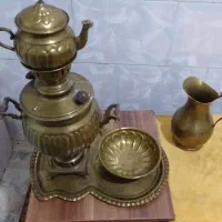 سماور  آنتیک باسرویس کامل قوری ،سینی ،پارچ ،کاسه|صنایع دستی و سایر لوازم تزئینی|مسجد سلیمان, |دیوار