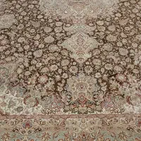 دو عددفرش نه متری ۱۲۰۰شونه طرح تبریززمینه قهوه ای|فرش|تهران, نیروی هوایی (پیروزی)|دیوار