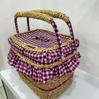 سبد حصیری پاپیونی بزرگ