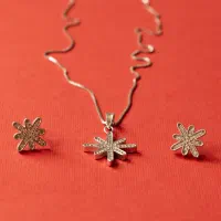 نیم ست های نقره ۹۲۵ با آبکاری طلا سفید