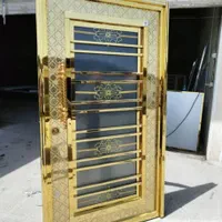 درب ورودی استیل طلایی لابی و طلافروشی