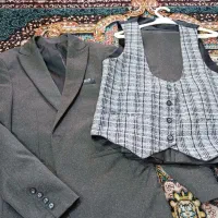 کت شلوار  با جلیقه دورو
