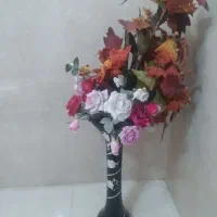 گلدان شیشه ای سالم باگل ،پرده حمام و میله و گیره