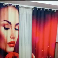 پرده پانچ طرح چهره به همراه پرده حریر