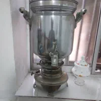 سماور ۲۰ لیتری برنجی  دسته و شیر مس تقریبا ۵۰ سال