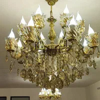 لوستر 16 شعله برنجی پرکار و سنگین تولیدی رستمی