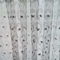 پرده توری  پیله دار طرح گل