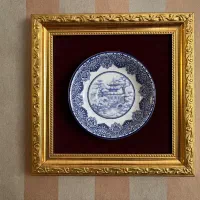 تابلو بشقاب قلم آبی