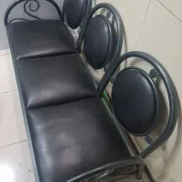 صندلی فلزی ۳نفره مناسب آرایشگاه و مغازه|مبلمان اداری|قم, چهل درخت‎|دیوار