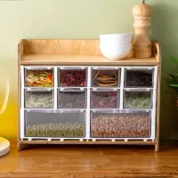 باکس ادویه 10کشو دور چوبی