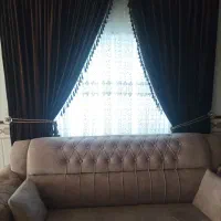 پرده مخمل قهوه ای تیره نو