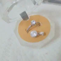 انگشتر و پلاک نقره زنانه