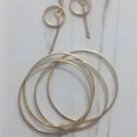 النگو سایز یک آیینه ای و گوشواره