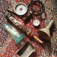 قلیان تنه چوب چند ساله با تمام متعلقات