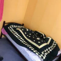 تخت تک نفره فلزی سالم با تشک سالم و تمیز