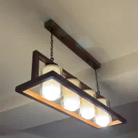 لوستر لاینر چوبی نو|لوستر و چراغ آویز|کرج, باغستان|دیوار