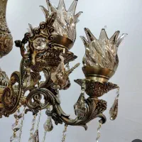 لوستر برنزی سیاه قلم پنج و شش شاخه دوعدد