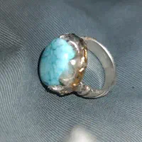 انگشتر نقره فیروزه.عقیق