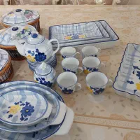 یک سری ظروف.  گل پنبه ای|ظروف سرو و پذیرایی|تهران, سهروردی|دیوار
