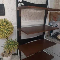 میزعسلی،کتابخانه ۵طبقه چوب ام دی اف ،گردو|کتابخانه، شلف، قفسه‌های دیواری|قم, علی آباد سعدگان|دیوار