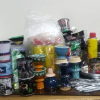 وسایل قلیان ودخانیات شیلنگ و زغال گردان و ویترین